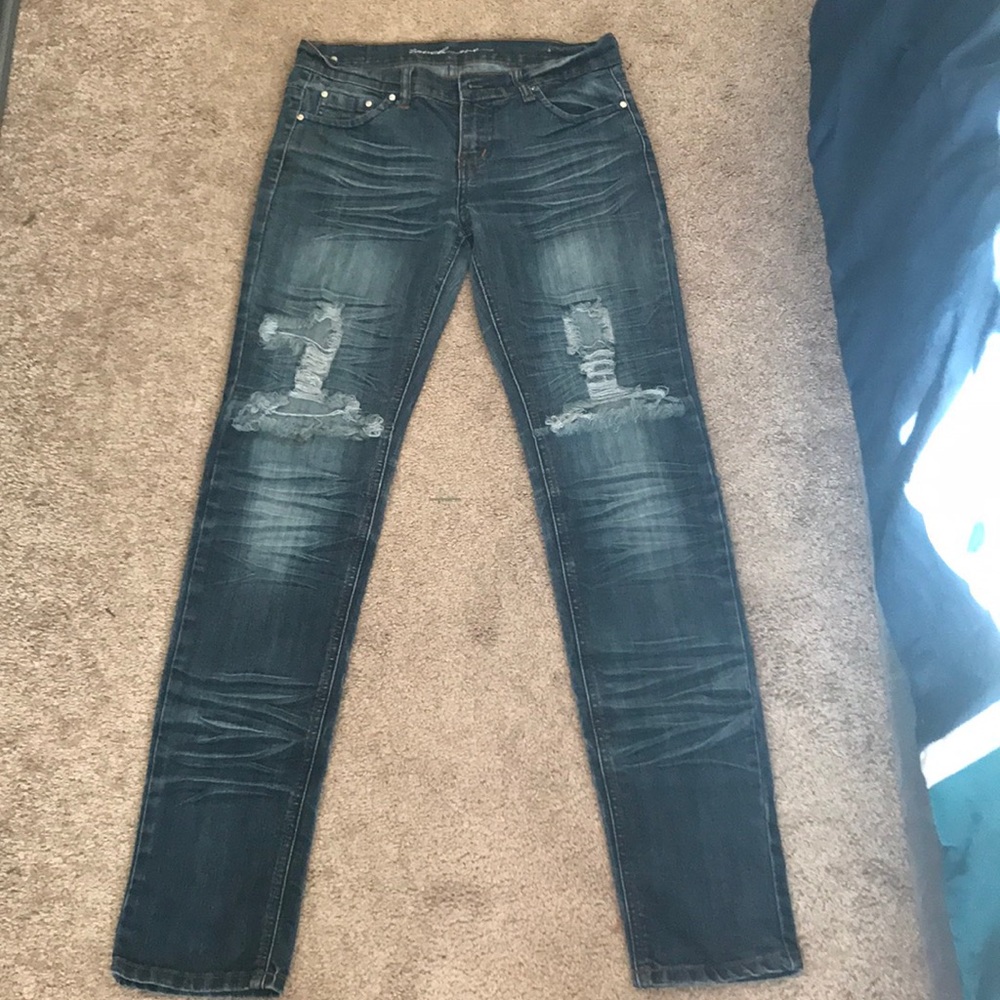 Dark blue jeans